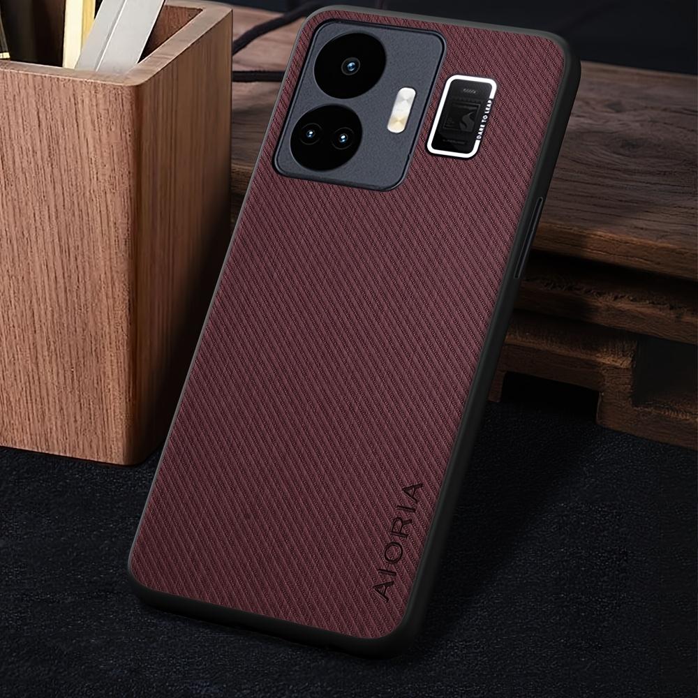 Phone Case - Case for OPPO for RealMe GT 3 2 GT3 GT2 Pro 5G Case, Vintage Washed Twill Texture Faux Leather Protective Back Cover