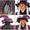 Nicro Hot Selling Latex Witch Ghost with Hat Hanging Pendant Haunted House Horror Glowing Long Hair Halloween Decorations