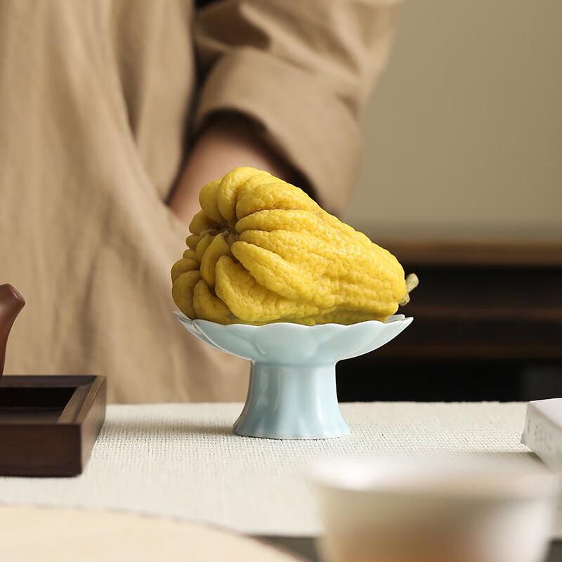 VAKADA Chinese Style Pedestal Ceramic Snack Plates Set of 6