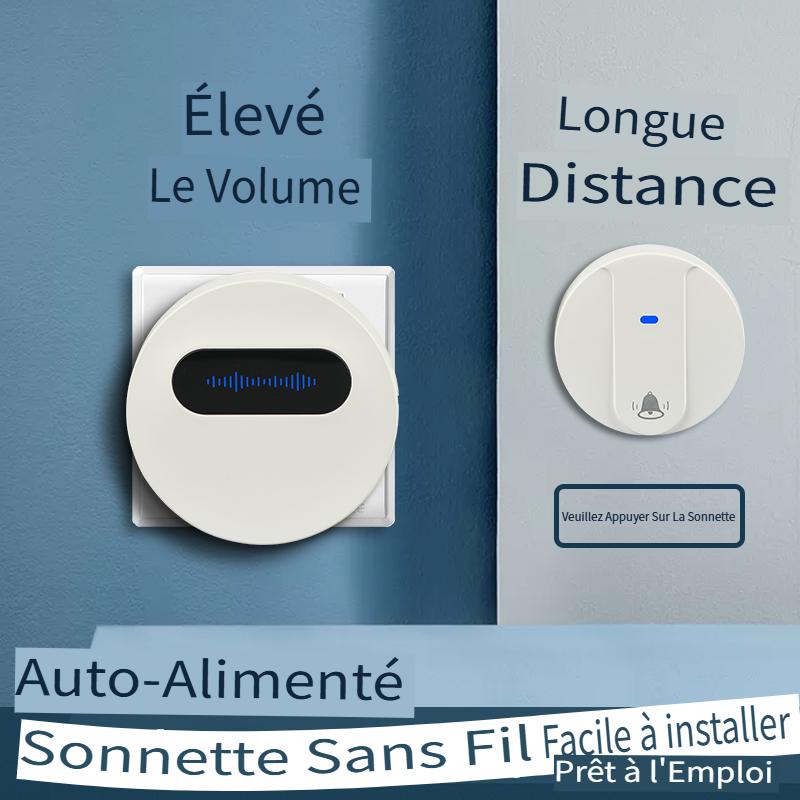 2 Receiver Wireless Doorbell with 180 Range Adjustable Volume IP68 Waterproof 58 Melodies White