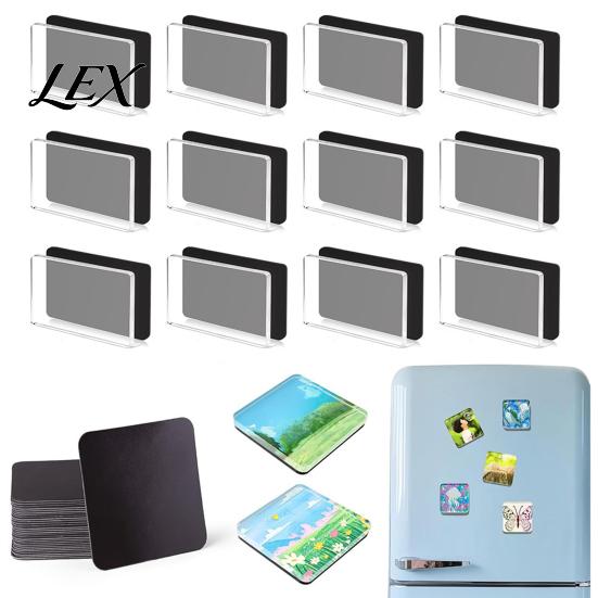 DIY Refrigerator Magnet 5/6/8/10/15/20/24 Sets Acrylic Fridge Kit, Square Decoration with Adhesive Backing, Clear Picture Photo Holder Making