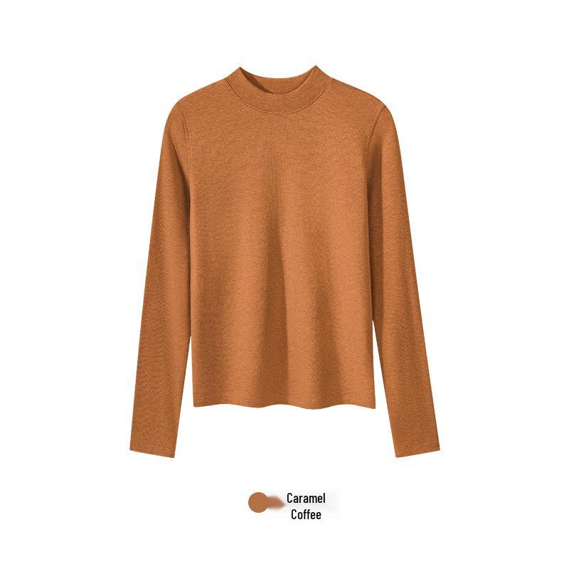 Women's 2025 Merino Wool Ribbed Crew Neck Pullover, Long Sleeve Base Layer for Autumn/Winter