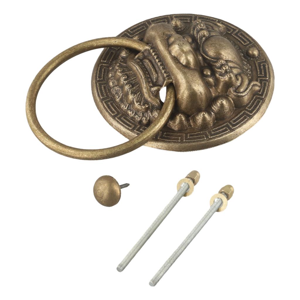 Bestienkopf Türring Farbe Bronze Vintage Messing Türklopfer Elegante Dekoration Stabile Konstruktion Zeitloser Reiz