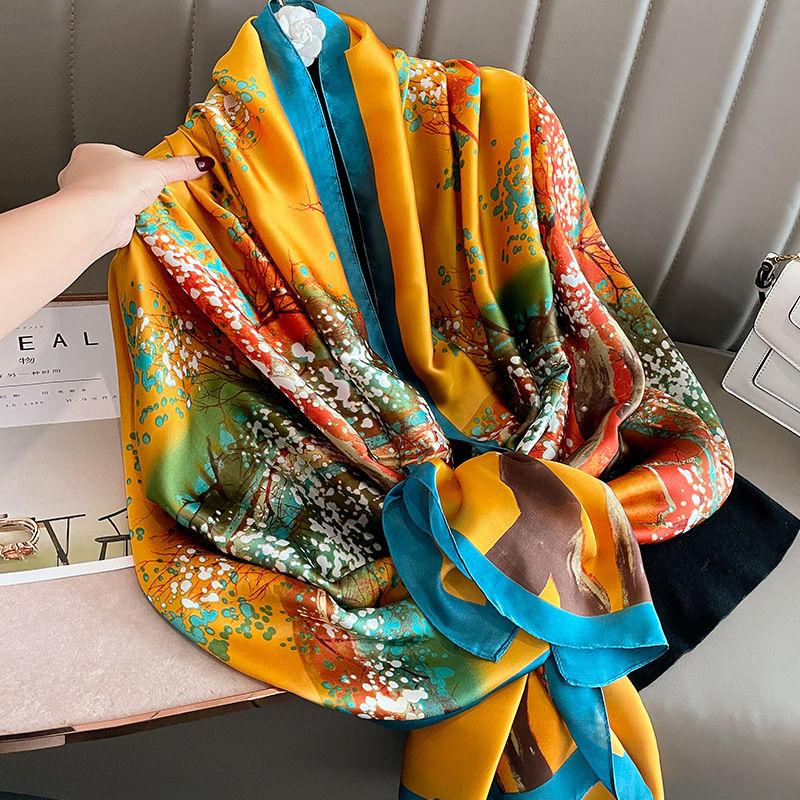 Luxury Brand Women Scarf Fashion Print Silk Scarves Summer Shawls and Wraps Soft Pashmina Lady Bandana Foulard Hijabs