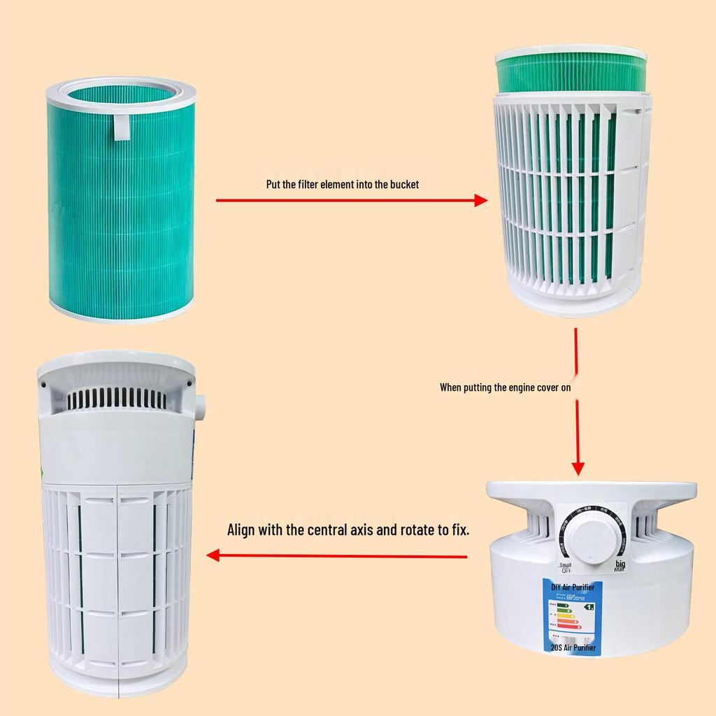 Enhanced DIY 15S Air Purifier Shell: Smoke, Formaldehyde, Hair, and Dust Removal for Bedrooms, Living Rooms, and Game Rooms.