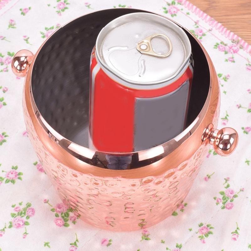 Wide Mouth Wine Bucket Beverage Tub Hammer Pattern Stainsless Steels Ice Buckets Drinkware for Parities, Gathering