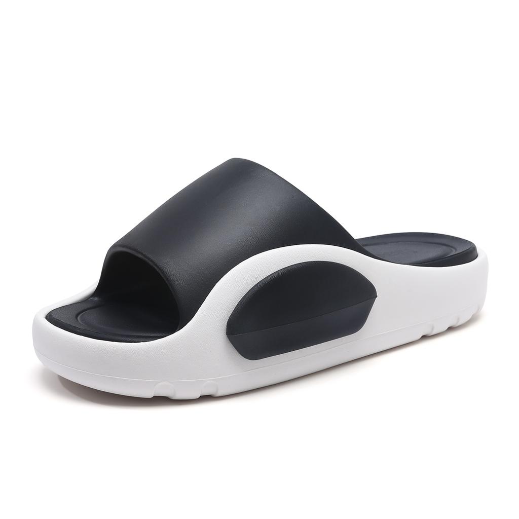 Jeep Fashion Color-Block EVA Non-Slip Slide Sandals Men footwear Black White P750M14832-1
