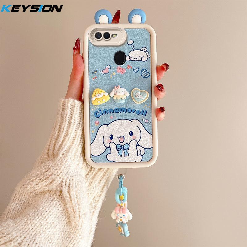 

KEYSION Чехол с милым 3D-мультяшным рисунком для OPPO A12 A7 A5S с браслетом, мягкий силиконовый противоударный чехол для телефона OPPO A5S A7 A12 for OPPO A5S