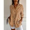 Women Casual Print Shirt Summer Elegant Long Sleeve Button Tops Shirts Womens Clothing