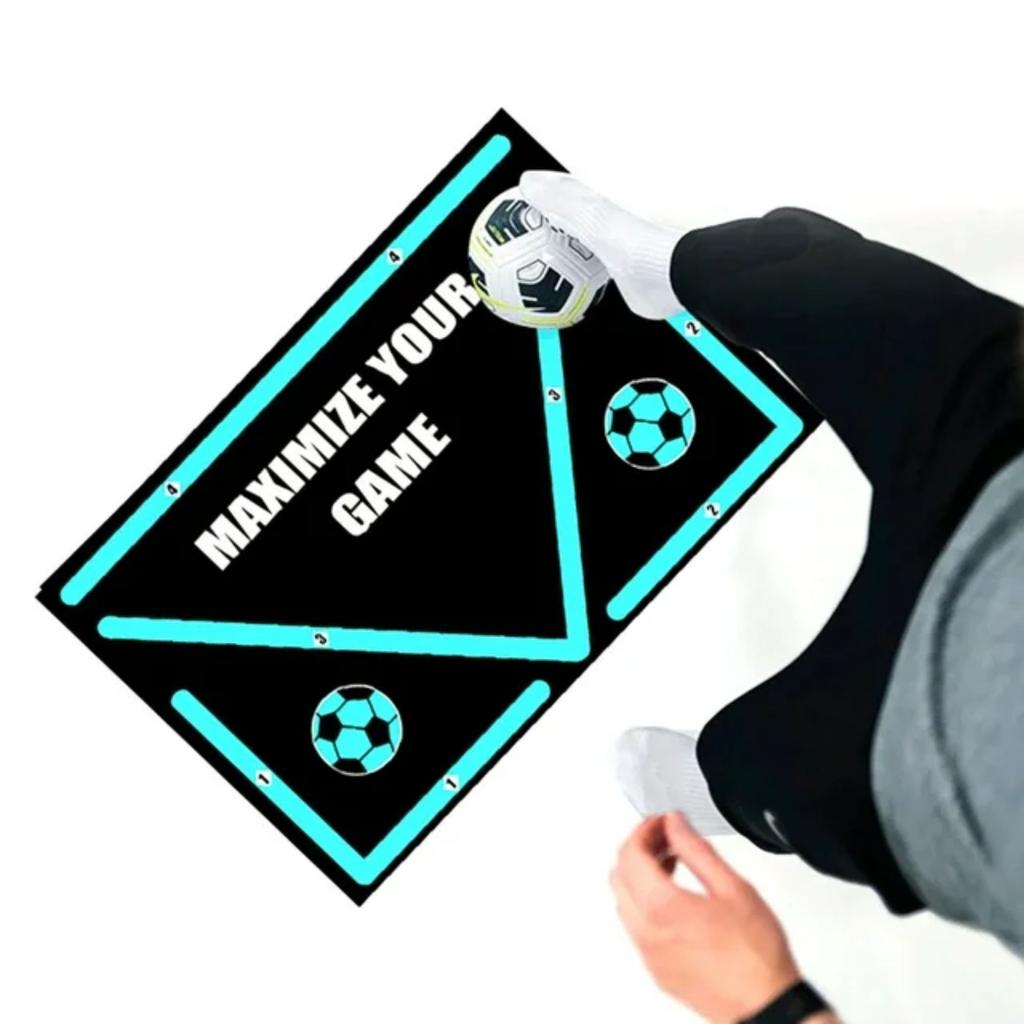 Football Footstep Training Mat Absorbing Silent Dribble Aid Non Slip Dribbling Ball Control Football Footstep Mat Indoor Ourdoor For Children Adults