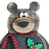 Bear Ornament Wooden Block Rustic Bear Sign Cartoon Xmas Bear