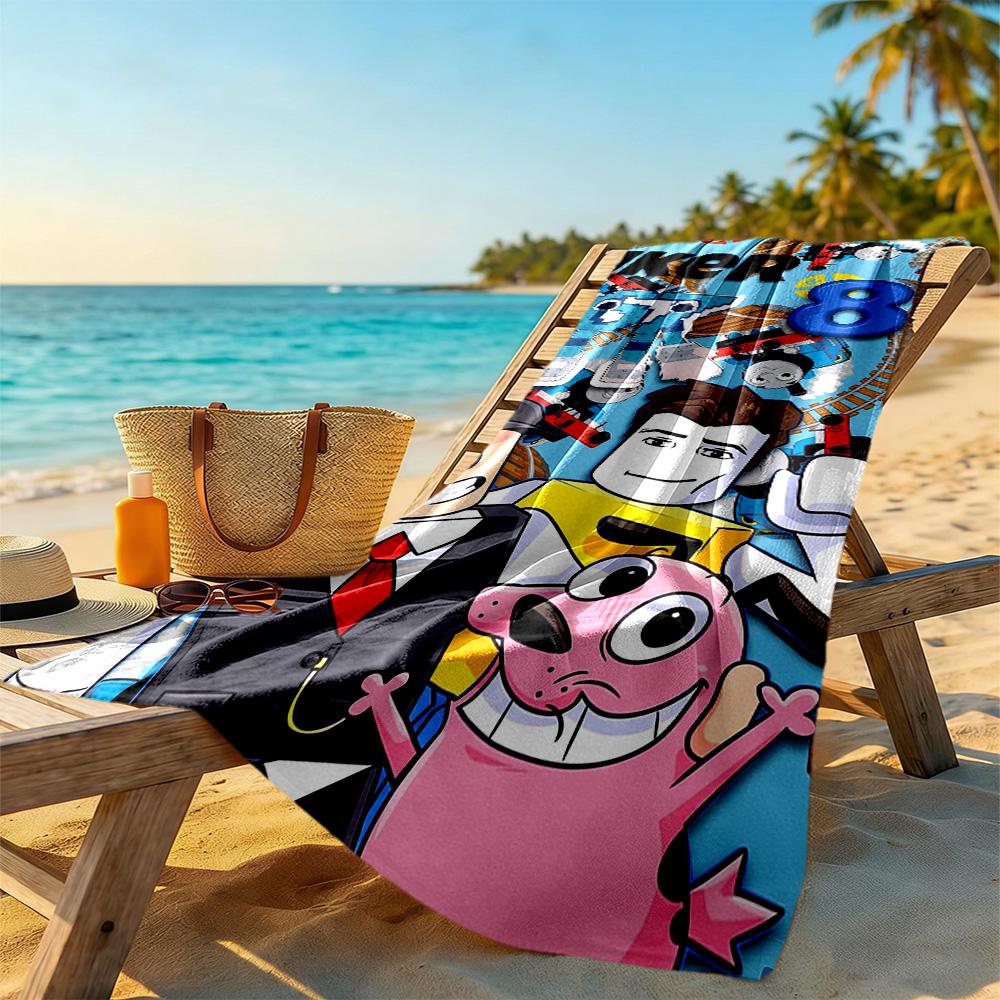 Roblox Beach Towel Quick-Dry Soft Microfiber Comfortable Lightweight Portable for Swimming,Beach,Camping, Travel, Beach Accessories,Gym