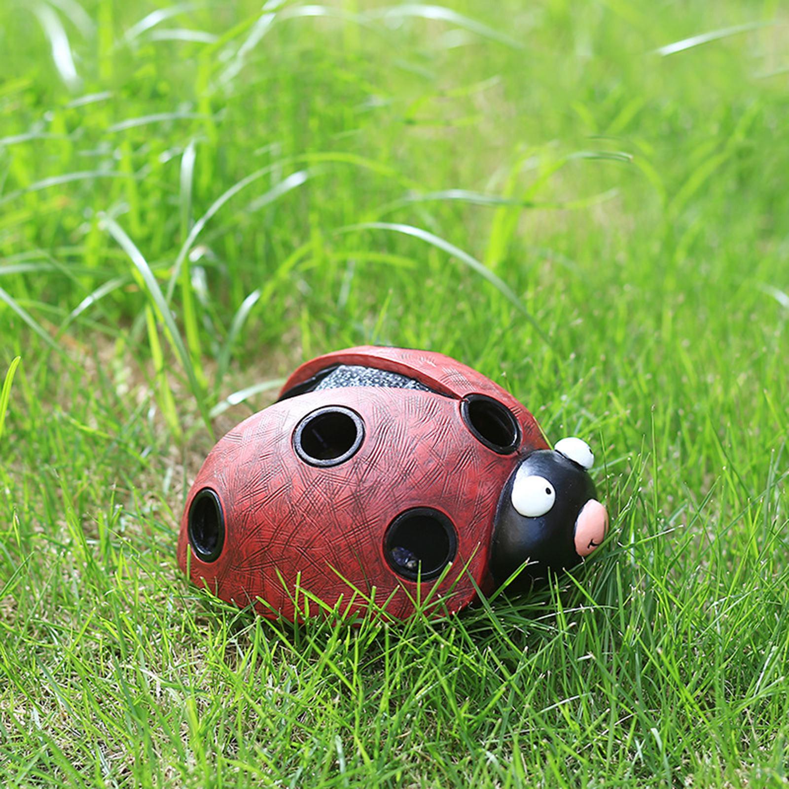 

Наружные солнечные садовые фонари, украшения для двора, светильники с божьими коровками, солнечный светодиодный светильник, декор One Size красный