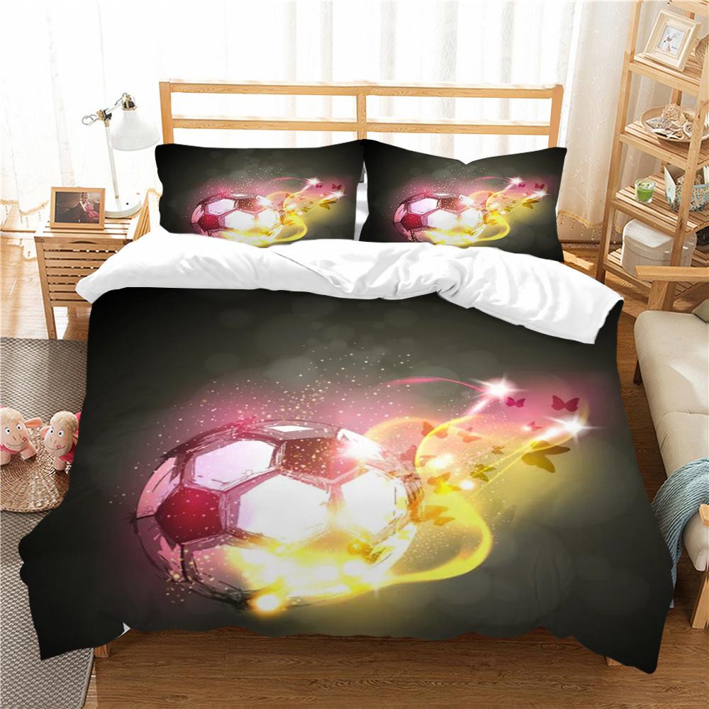 Heißer Verkauf Bettbezug Sets 3D Gedruckt Bett Set Fußball Heimtextilien Highend Polyester Quilt Abdeckung Kinder Einzigen Größe Bettdecke