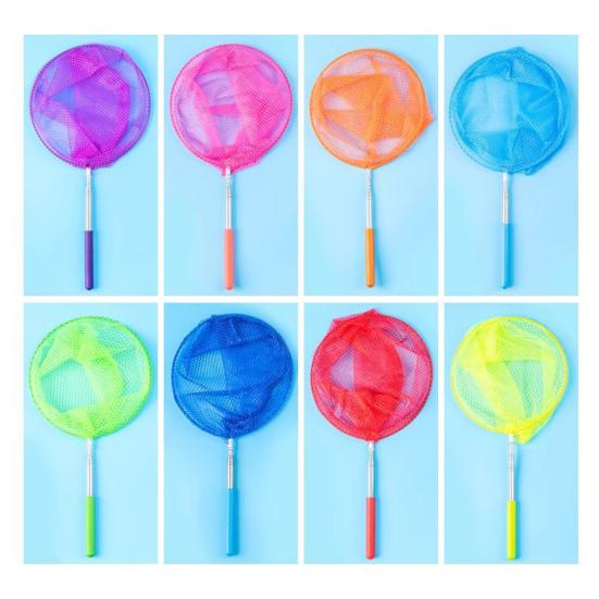 Yousheng Kids Telescopic Fishing Net 5-Section Retractable Stainless Steel Pole Outdoor Butterfly Catcher Net Anti-slip Handle Lightweight Landing