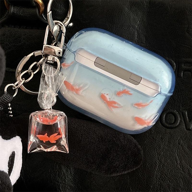 Cute Goldfish Pendant AirpodsPro1 Earphone Case for Apple 1/1/1 Generation Wireless Bluetooth Case New