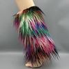 Women's Fuzzy Faux Furs Leg Warmers Furs Heels Long Boots Cuffs Cover One Pair Carnivals Boot Cover Y2K JK Uniform