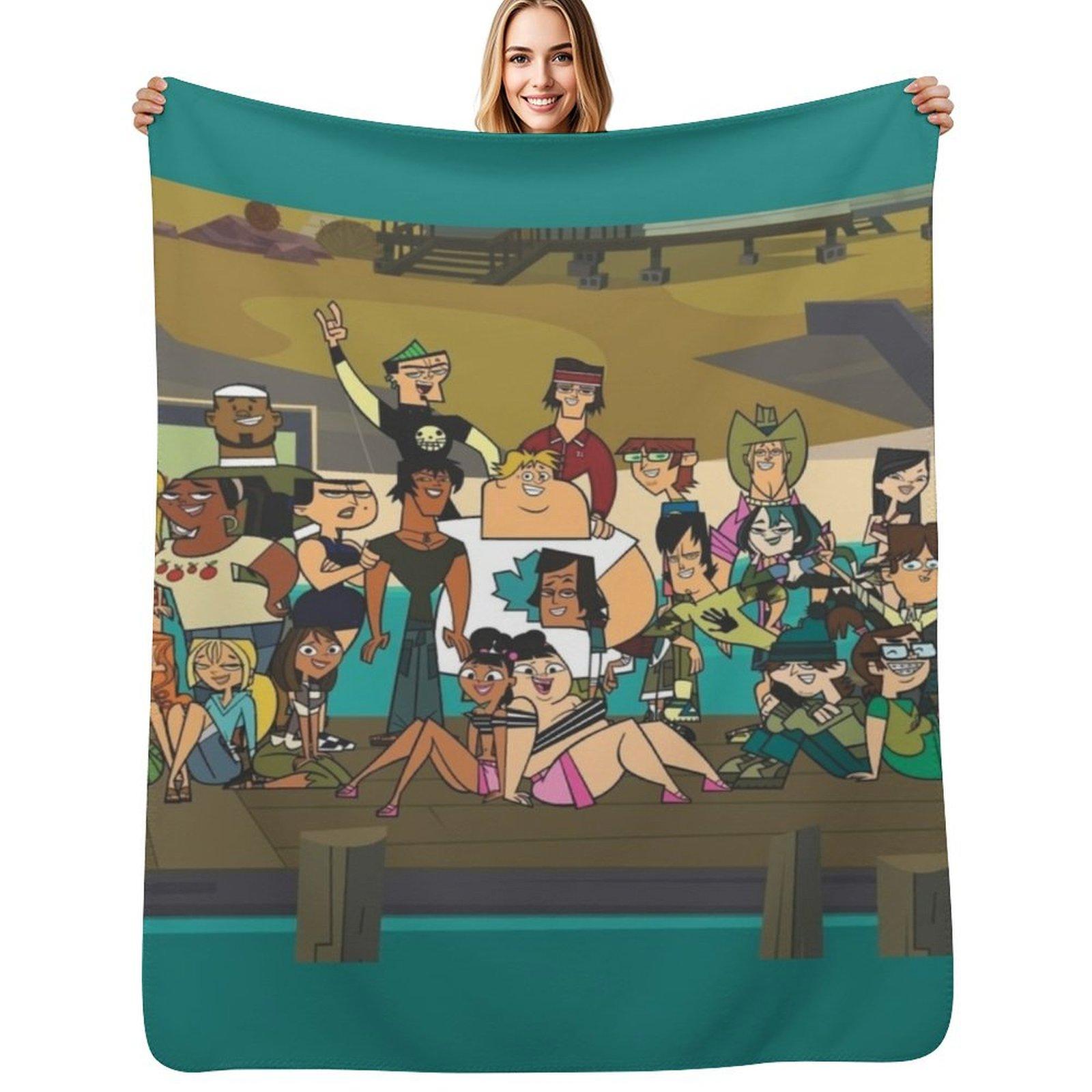 Welcome to Total Drama Island Throw Blanket No Pilling Soft Warm Blanket for Bed Size: 75*100cm, Weight: 230 GSM
