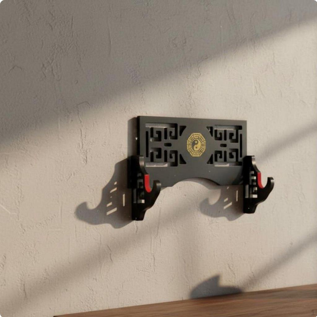 Chinese Design Rack Tai YinYang Bagua Pattern Wall Mounted Classical Mount for