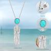 FANCIME Feather Turquoise Necklace in S925 Hawaiian Good Luck Perfect for White and Gift Wrapping Included Women's Silver, Jewelry, Charm, Day,