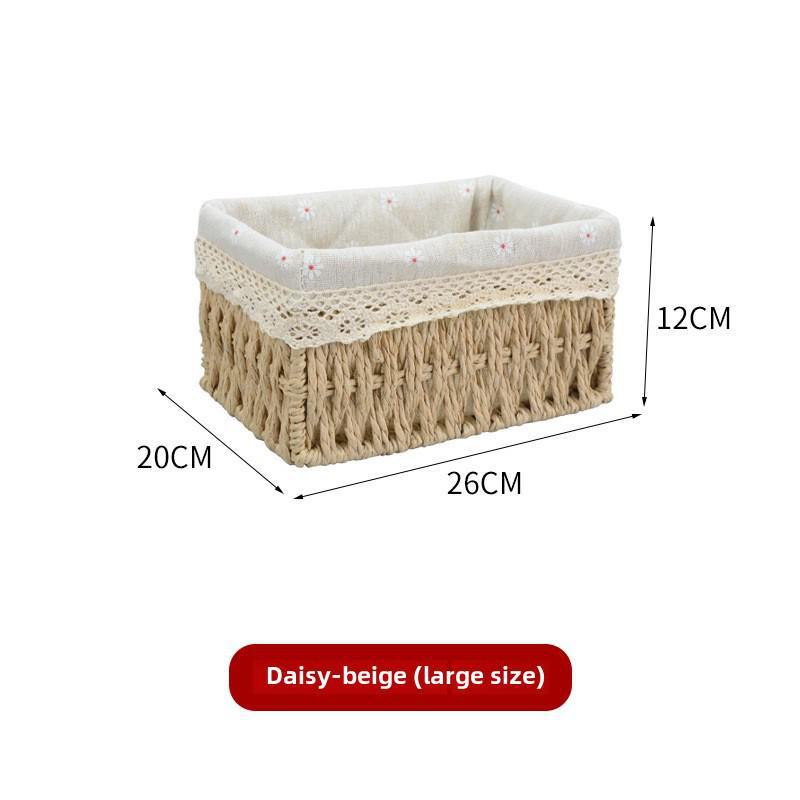 Rattan Paper Rope Woven Storage Basket for Snacks, Toys, and Sundries