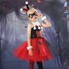 Kids Harley Quinn Cosplay Dress Mesh Tutu Skirt Halloween Party Costume Outfit