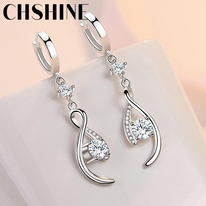 925 Sterling Silver Love Interweave Blue AAA Zircon Earrings for Women's Wedding Gifts Fashion Jewelry