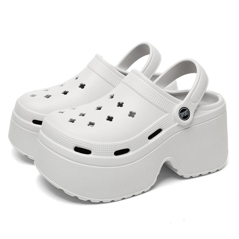 Damen Sommer Hausschuhe mit superhohem Keilabsatz, Leopardenmuster, dicke Sohle, Clogs für Damen, geschlossene Zehenpartie, klobige Plateausandalen