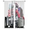 Cartoon Truck White Sheer Curtains Living Room Window Tulle Curtains For Bedroom Kitchen Home Decoration Voile Drapes