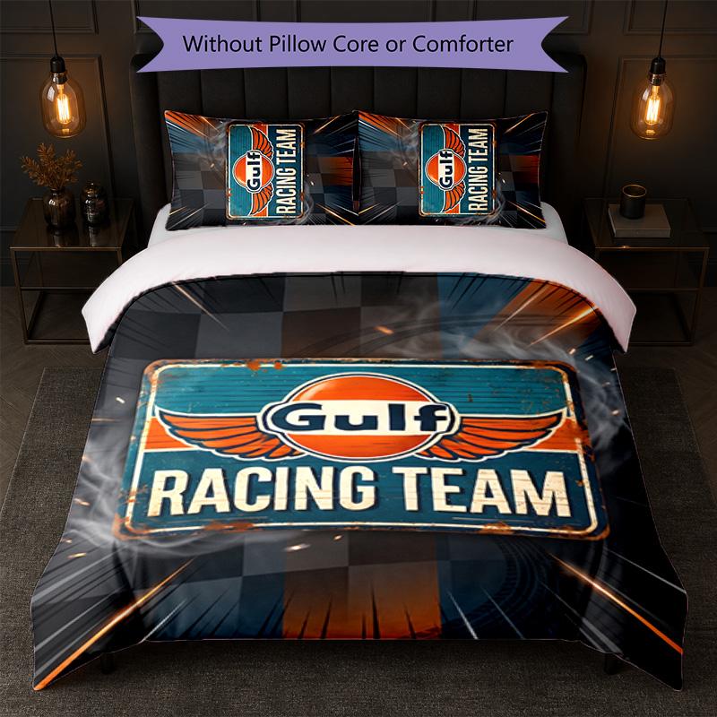 Gulf Print 3Pcs Bedding Set Duvet Cover With Two Pillowcases Soft Bed Linen For Household Bedroom