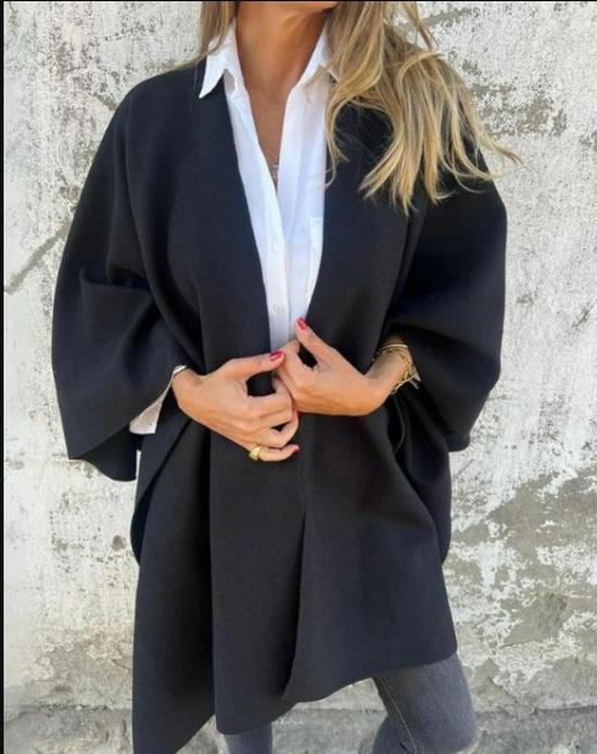 European and American Autumn/Winter Shawl Cloak - Slimming, Warm, Solid Color, Versatile Coat