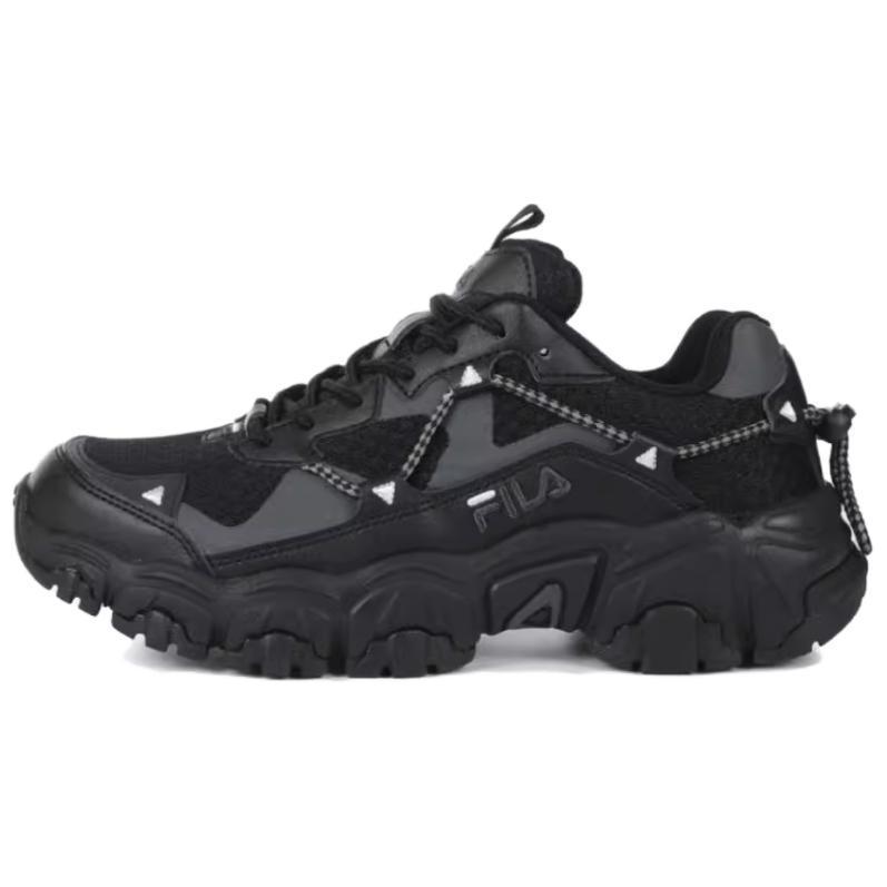 New FILA Abrasion Resistant Low Top Casual Shoes Unisex Black 1JM02570F_001