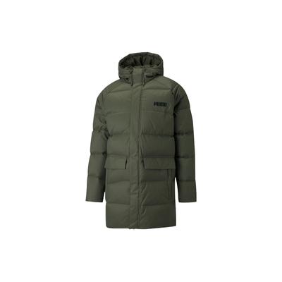 Piumino da Uomo Lunghezza Media Monocolore con Logo Capispalla Verde Foglia di Vite 846326-44