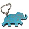 Used Bag Charm Silver925/leather Blue Gray Elephant Motif