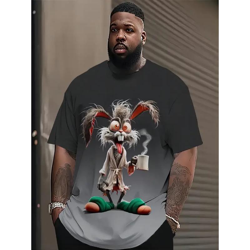 Round Neck 3D Printed Men's T-shirt Casual Summer Super Lightweight Trendy and Versatile Easy To Control Cartoon Pattern T-shirt