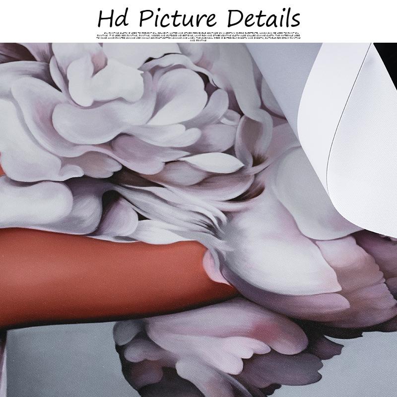 Abstract Rose Flowers Girls Canvas Painting Women Wall Poster Print Modern Wall Art Pictures for Living Room Bedroom Decorativen