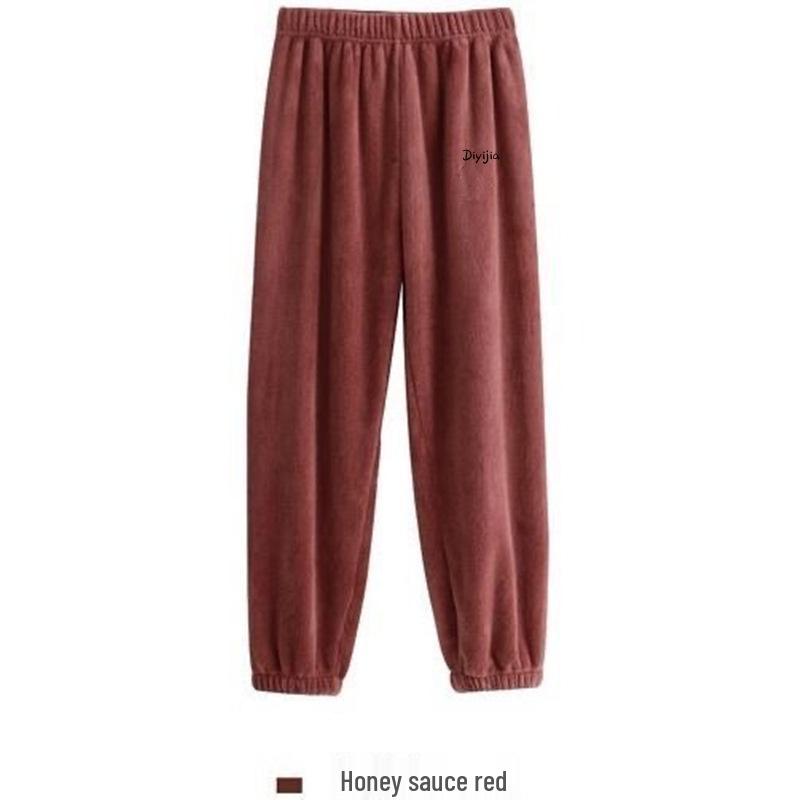 Doppelseitiges Fleece Warme Freizeit-Hose für Frühling und Winter - Gemütliche, lockere Nachtwäsche für zu Hause oder draußen