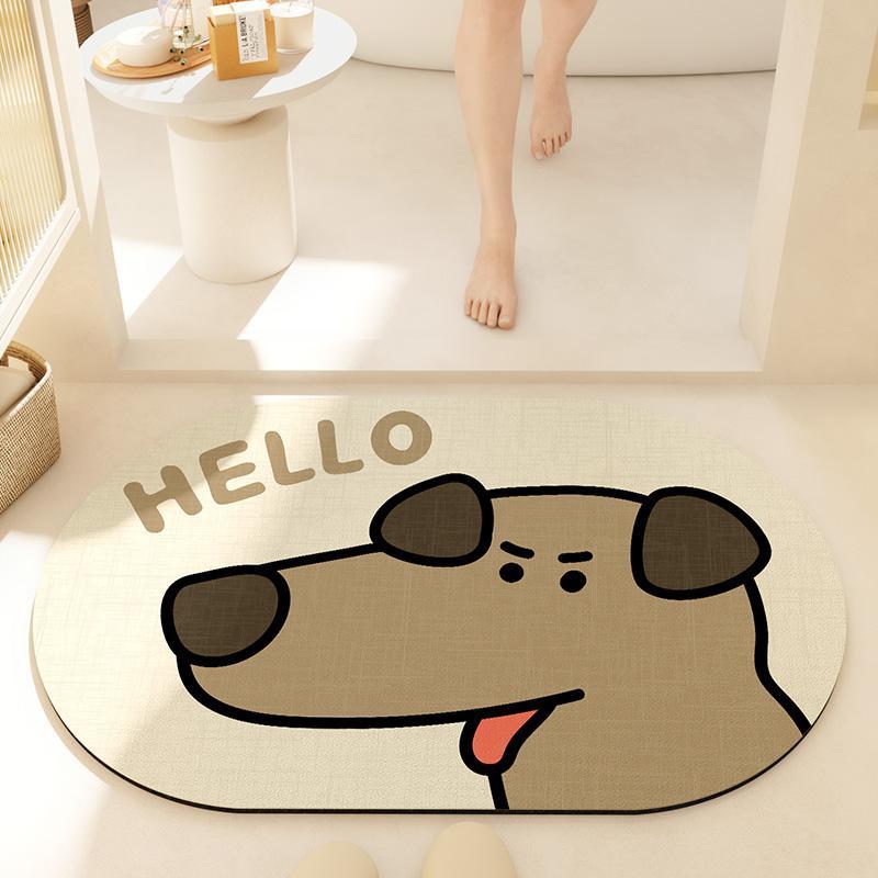 

Bathroom Absorbent Floor Mat Household Cartoon Soft Diatom Mud Bathroom Door Carpet Door Mat Toilet Special Floor Mat 40X60cm 15.7X23.6in