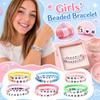 2 Stück Cartoon Perlen-Stretch-Armbänder Kinder Verstellbar Buchstabenperlen Elastische Armbänder Handgefertigter Schmuck Zubehör für Kinder Teenager