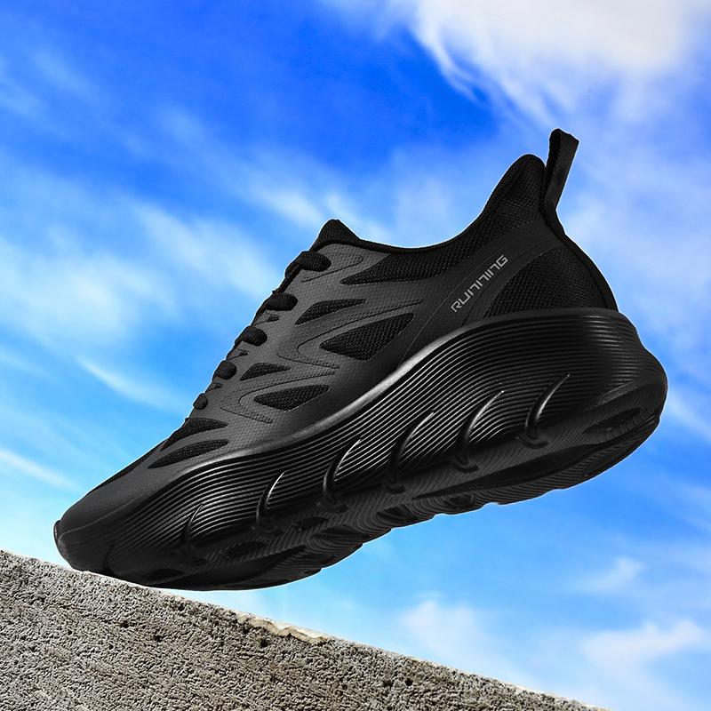 36-47 Couple Plus Size Lightweight Stylish Cushioned Thick Sole Height Increasing Running Shoes Sports Sneakers