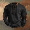 Felpa da uomo autunno inverno mezza cerniera rombo texture patchwork girocollo pullover maniche lunghe quotidiano sport all'aria aperta top