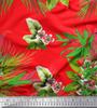 Soimoi Cotton Cambric Fabric Leaves & Lily Flower Print Sewing Fabric Metre 42 Inch
