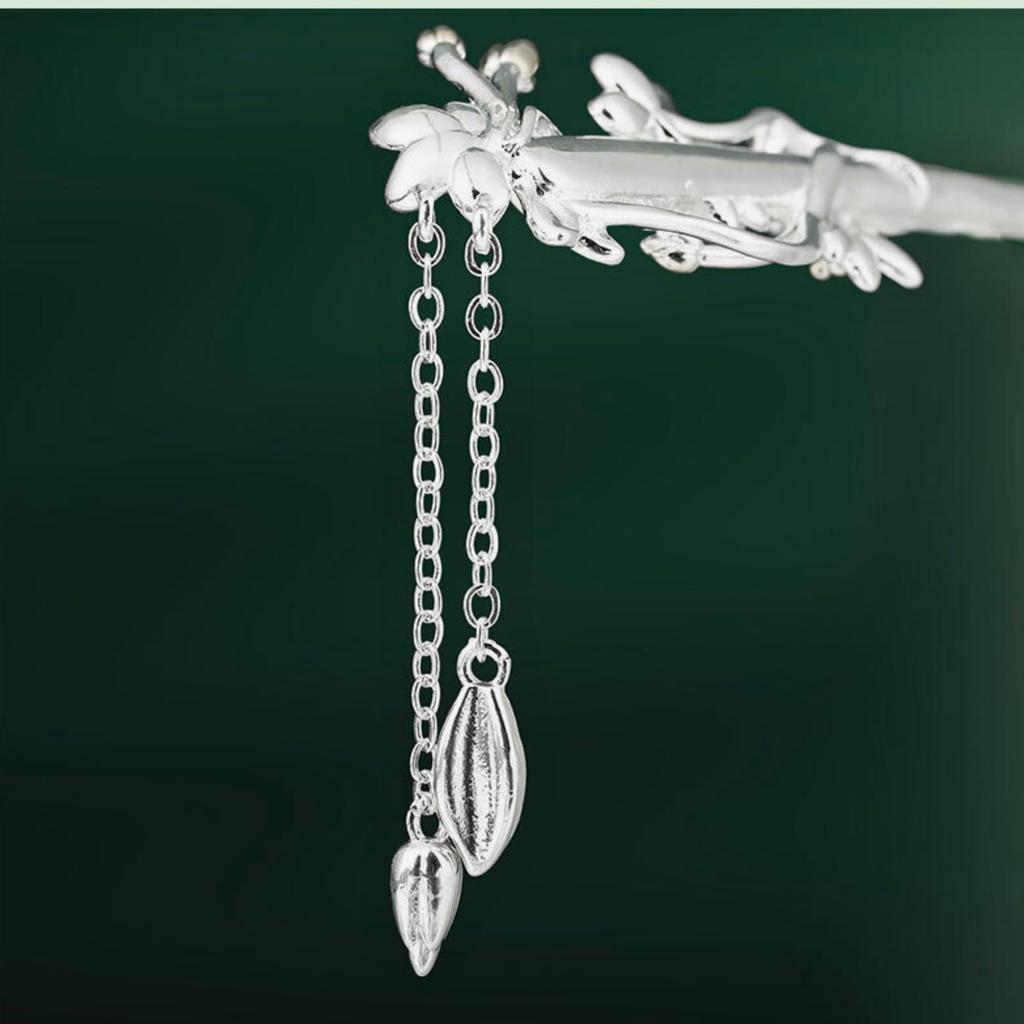 Single Peach Blossom for and Japanese Clothing [Miaomyao] Hairpin, Design, Silver, Kimono, Yukata,