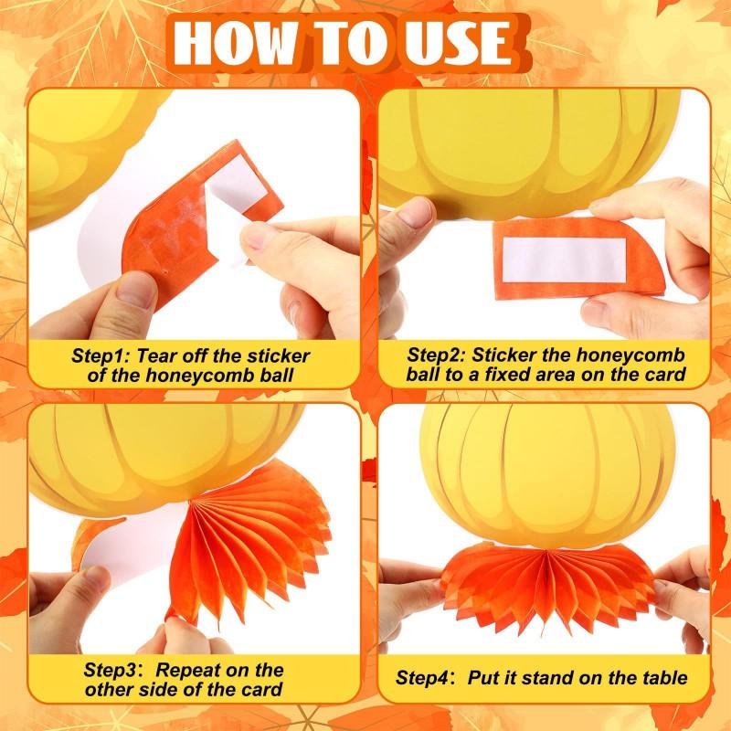 Thanksgiving Party Decorations Set With Maple Leaves Pumpkins Turkeys Table Centerpieces Honeycomb Balls Home Dining