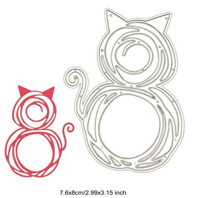 Happy Cat Cutting Dies Metal Stencil DIY Scrapbooking Album Paper Card Embossing Craft Die Cut Animal