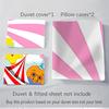 3pcs Circus Animal Friends Carnival Party Decorations Kids Room Bedding Set-Universal Three-Piece Suit for Bedroom, Guest Room, Living Room,