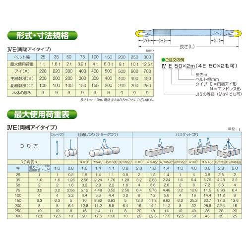 Tesac Blue Sling, JIS Grade 4, Eye-Eyed on Both Ends, 35mm Wide x 4.5m Long