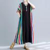 Manica corta Plus size cotone vintage nuovo in abiti da donna casual abito lungo estivo ampio