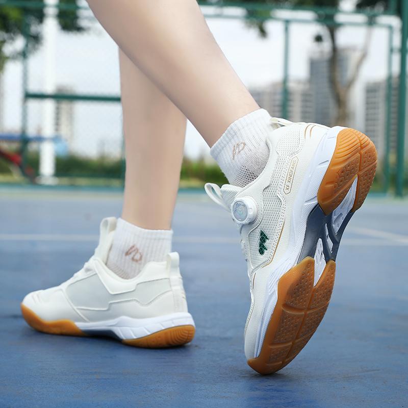 Rotating Button Badminton Shoes, Tennis Shoes, Md+Rubber Sole, Versatile Sports Shoes For Both Men And Women, Suitable For Indoo