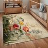 Creative Book Cover Wildflowers and Leaf Patterns Area Carpet Anti Slipliving Room Bedroom Kitchen Music Classroom Decoration